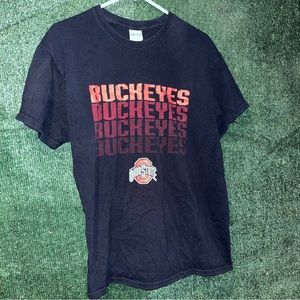 vintage Y2K Ohio State Buckeyes Black T-Shirt L NCAA College Football Columbus